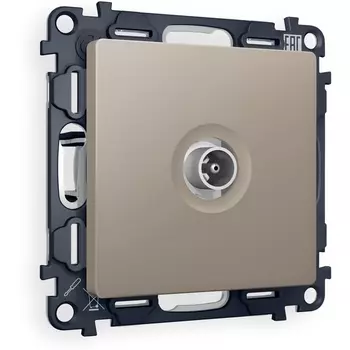 Комплект механизма Ambrella Volt TV розетки оконечной ALFA MA373010 Серо-бежевый матовый 50-870 MHz 1dB QUANT