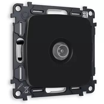 Комплект механизма Ambrella Volt TV розетки оконечной OMEGA MO813010 Черный матовый 50-870 MHz 1dB QUANT