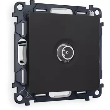 Комплект механизма Ambrella Volt TV розетки оконечной ALFA MA813010 Черный матовый 50-870 MHz 1dB QUANT