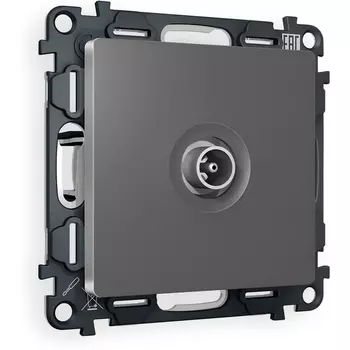 Комплект механизма Ambrella Volt TV розетки проходной ALFA MA663030 Антрацит серый 5-1000 MHz 4dB QUANT