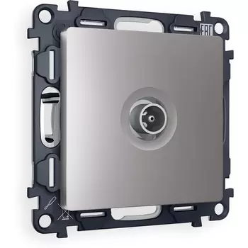 Комплект механизма Ambrella Volt TV розетки проходной ALFA MA513030 Сталь матовый 5-1000 MHz 4dB QUANT