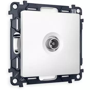 Комплект механизма Ambrella Volt TV розетки проходной ALFA MA133030 Белый матовый 5-1000 MHz 4dB QUANT