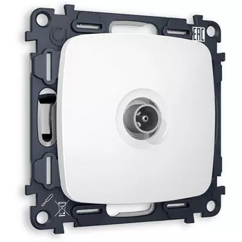 Комплект механизма Ambrella Volt TV розетки проходной OMEGA MO133030 Белый матовый 5-1000 MHz 4dB QUANT