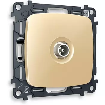 Комплект механизма Ambrella Volt TV розетки проходной OMEGA MO613030 Шампань 5-1000 MHz 4dB QUANT