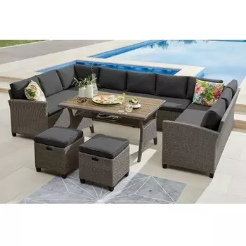 Комплект плетеной мебели Afina AFM-370A Dark Grey