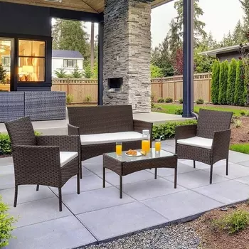 Комплект плетеной мебели AFM-2025A Brown (Искусственный ротанг/Коричневый) Afina