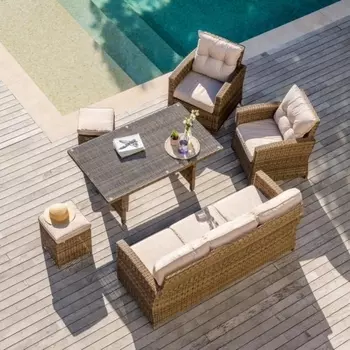 Комплект плетеной мебели AFM-311BL Beige (Искусственный ротанг/Бежевый) Afina