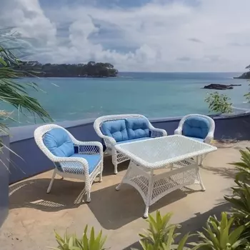 Комплект плетеной мебели T130-LV-520 White (Искусственный ротанг/Белый) Afina