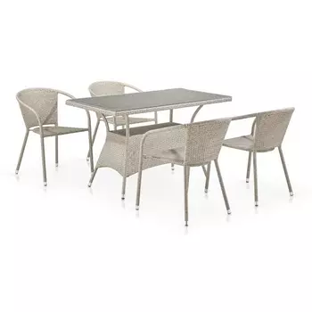Комплект плетеной мебели T198D/Y137C-W85 Latte (4+1) (Искусственный ротанг/Бежевый) Afina