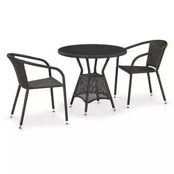 Комплект плетеной мебели T707ANS/Y137C-W53 2Pcs Brown (Искусственный ротанг/Коричневый) Afina