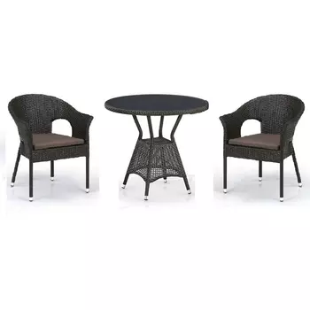 Комплект плетеной мебели T707ANS/Y79-W53 Brown (2+1) Afina