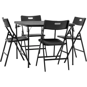 Комплект раскладного стола и стульев Кейт черный Stool Group арт.УТ000038896