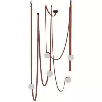 Комплект ременной трековой системы Kink Light Сатори 6424-2K,06 терракотовый Led 5*12W