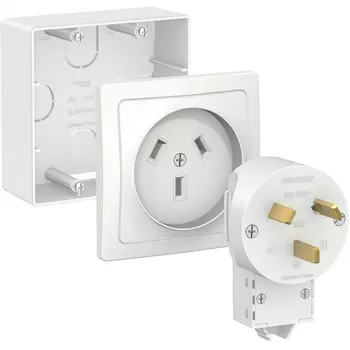 Комплект: розетка с вилкой для электроплиты 32А 250В (белый) Systeme Electric BLNSK003231
