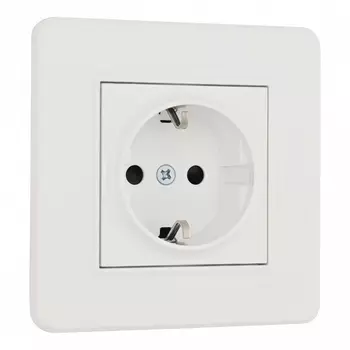 Комплект розетки с заземлением, шторками и рамкой (белый) Arte Milano SET16-1 SET16-1-40-1 white