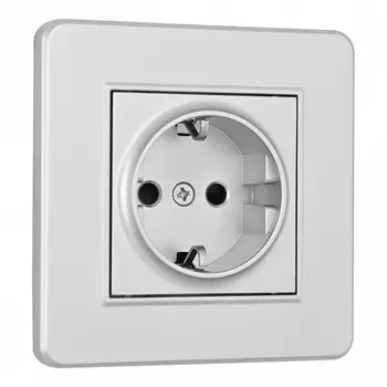 Комплект розетки с заземлением, шторками и рамкой (серебро) Arte Milano SET16-1 SET16-1-40-1 silver