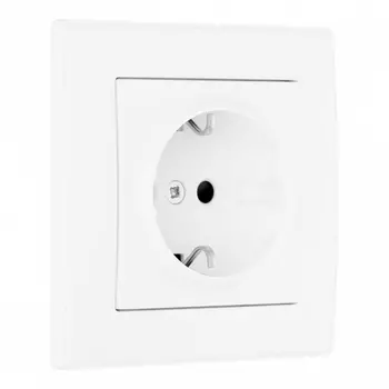 Комплект розетки с заземлением, шторками и рамкой (белый) Arte Milano SET06-1 SET06-1-40-1 white