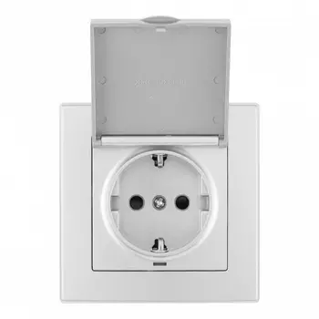 Комплект розетки с заземлением, шторками, защитной крышкой и рамкой (серебро) Arte Milano SET06-1 SET06-1-41-1 silver