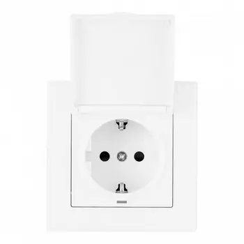 Комплект розетки с заземлением, шторками, защитной крышкой и рамкой (белый) Arte Milano SET06-1 SET06-1-41-1 white