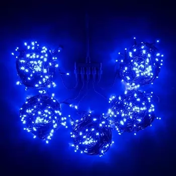 Комплект Синих Нитей по 20м, LED, Провод Черный Силикон, IP65 Laitcom На деревья KFT900-2W11-1B