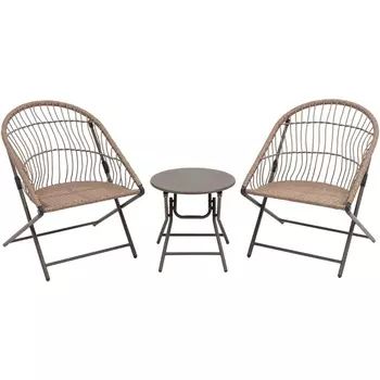 Комплект складной мебели для сада Stool Group Soley светло-серый арт.УТ000039924