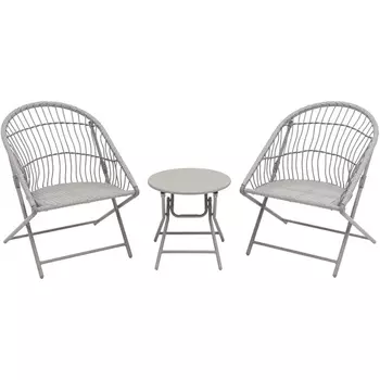 Комплект складной мебели для сада Stool Group Soley тёмно-серый арт.УТ000039923