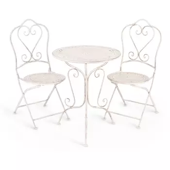 Комплект (стол + стула) (mod. PL08-6241.6242) Античный белый (Antique White) (металл) Tetchair 113078 14073
