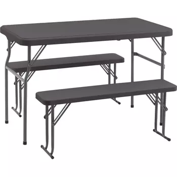 Комплект стола и двух скамеек Кейт коричневый, Stool Group