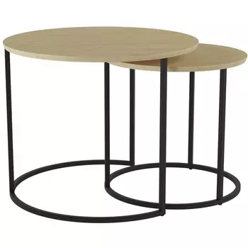 Комплект журнальных столов Калифорния Лесли Дуб янтарный/Черный от фабрики Калифорния