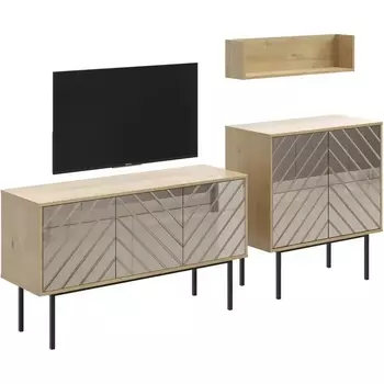 Композиция Boho 1 ОГОГО (арт.572665), (ЛДСП/Дуб Корбридж,Бронзовый) ОГОГО Обстановочка!