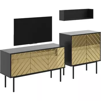 Композиция Boho 1 ОГОГО (арт.578619), (ЛДСП/Черный,Золотой) ОГОГО Обстановочка!