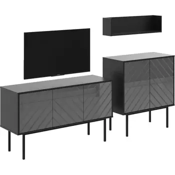 Композиция Boho 1 ОГОГО (арт.578724), (ЛДСП/Серый,Черный) ОГОГО Обстановочка!