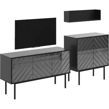 Композиция Boho 1 ОГОГО (арт.578727), (ЛДСП/Серый,Черный) ОГОГО Обстановочка!