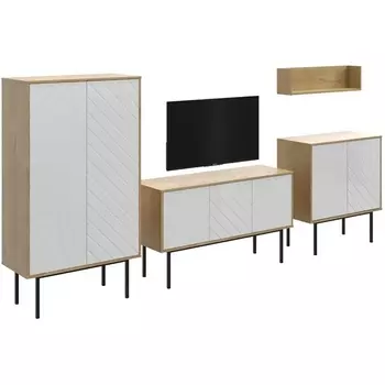 Композиция Boho 2 ОГОГО (арт.572574), (ЛДСП/Белый,Дуб Корбридж) ОГОГО Обстановочка!