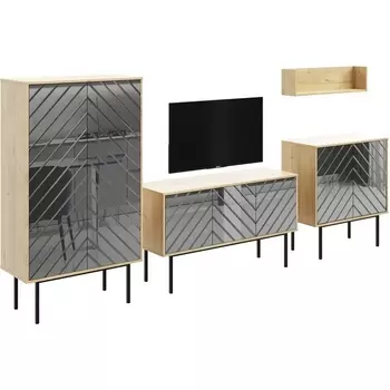 Композиция Boho 2 ОГОГО (арт.572594), (ЛДСП/Дуб Корбридж,Серый) ОГОГО Обстановочка!