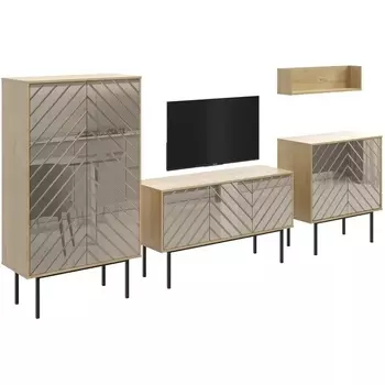 Композиция Boho 2 ОГОГО (арт.572601), (ЛДСП/Бронзовый,Дуб Корбридж) ОГОГО Обстановочка!