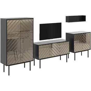 Композиция Boho 2 ОГОГО (арт.578638), (ЛДСП/Черный,Бронзовый) ОГОГО Обстановочка!