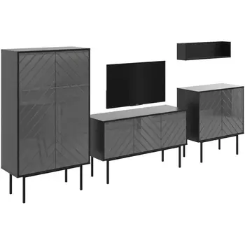 Композиция Boho 2 ОГОГО (арт.578737), (ЛДСП/Серый,Черный) ОГОГО Обстановочка!