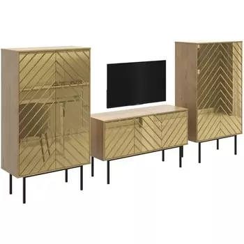 Композиция Boho 3 ОГОГО (арт.572566), (ЛДСП/Дуб Корбридж,Золотой) ОГОГО Обстановочка!