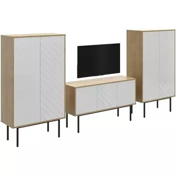 Композиция Boho 3 ОГОГО (арт.572575), (ЛДСП/Белый,Дуб Корбридж) ОГОГО Обстановочка!