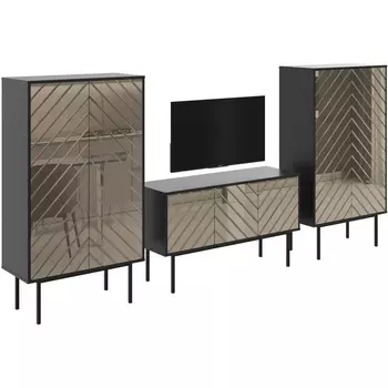 Композиция Boho 3 ОГОГО (арт.578656), (ЛДСП/Черный,Бронзовый) ОГОГО Обстановочка!