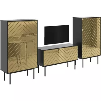 Композиция Boho 3 ОГОГО (арт.578657), (ЛДСП/Черный,Золотой) ОГОГО Обстановочка!