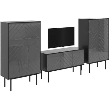 Композиция Boho 3 ОГОГО (арт.578659), (ЛДСП/Серый,Черный) ОГОГО Обстановочка!