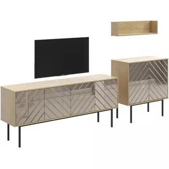 Композиция Boho 4 ОГОГО (арт.572577), (ЛДСП/Дуб Корбридж,Бронзовый) ОГОГО Обстановочка!