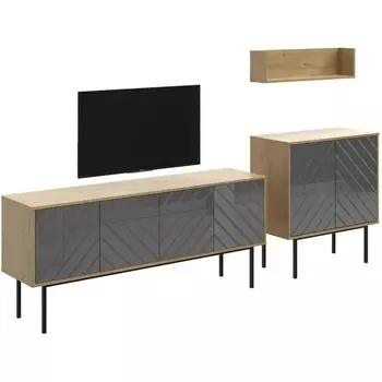 Композиция Boho 4 ОГОГО (арт.572667), (ЛДСП/Дуб Корбридж,Серый) ОГОГО Обстановочка!