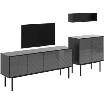 Композиция Boho 4 ОГОГО (арт.578669), (ЛДСП/Серый,Черный) ОГОГО Обстановочка!