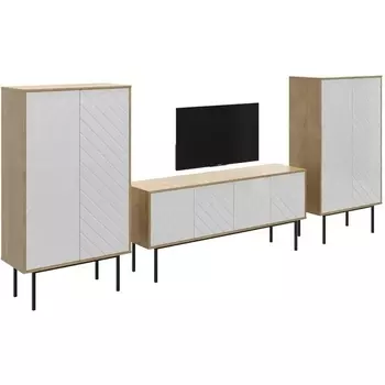 Композиция Boho 5 ОГОГО (арт.572670), (ЛДСП/Белый,Дуб Корбридж) ОГОГО Обстановочка!