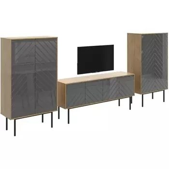 Композиция Boho 5 ОГОГО (арт.572672), (ЛДСП/Серый,Дуб Корбридж) ОГОГО Обстановочка!