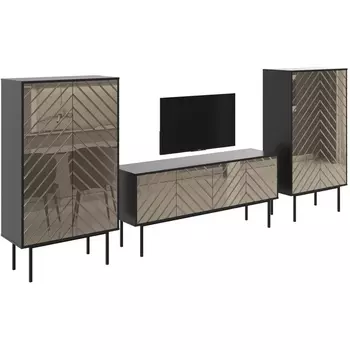 Композиция Boho 5 ОГОГО (арт.578676), (ЛДСП/Черный,Бронзовый) ОГОГО Обстановочка!