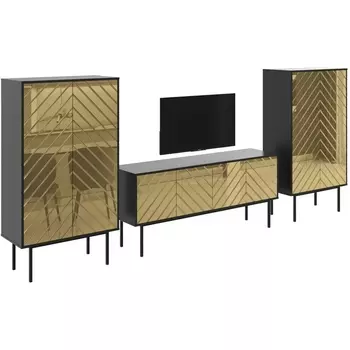 Композиция Boho 5 ОГОГО (арт.578677), (ЛДСП/Черный,Золотой) ОГОГО Обстановочка!